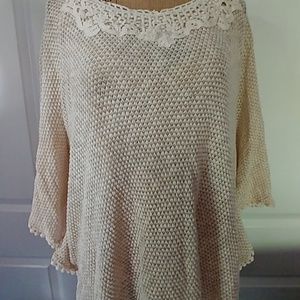 Ava james 3xlg NWOT cream loose knit top